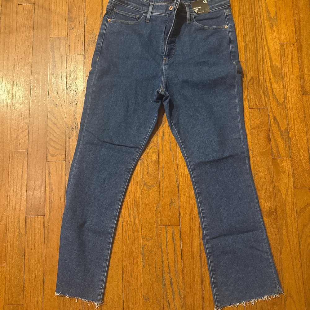 Express cropped flare, high-rise jeans